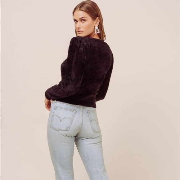 NWOT ASTR Stretchy black fuzzy sweater - Picture 6 of 12